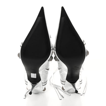 Balenciaga Metallic Agneau Arena Cagole 90mm Boots 37 Silver 5 of 12