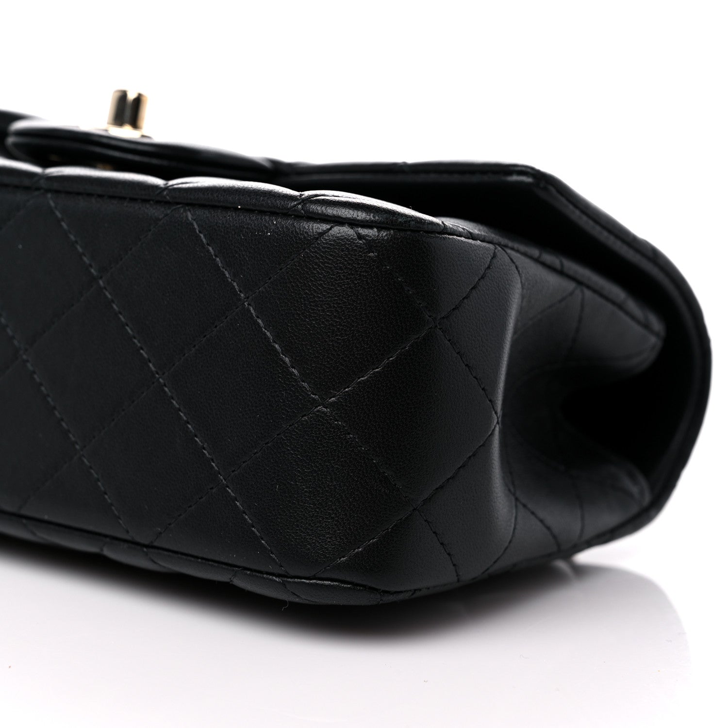 Chanel Lambskin Quilted Mini Top Handle Rectangular Flap Black 9 of 10