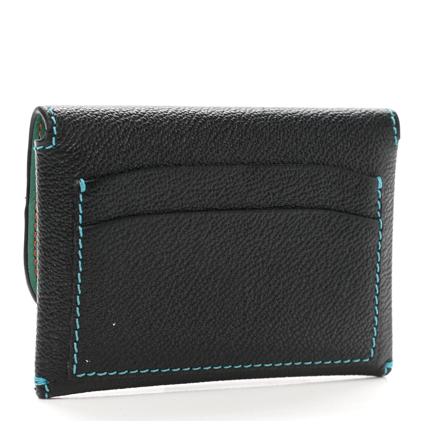 Soft Grain Calfskin Haymarket Check Mayfield Card Case Black
