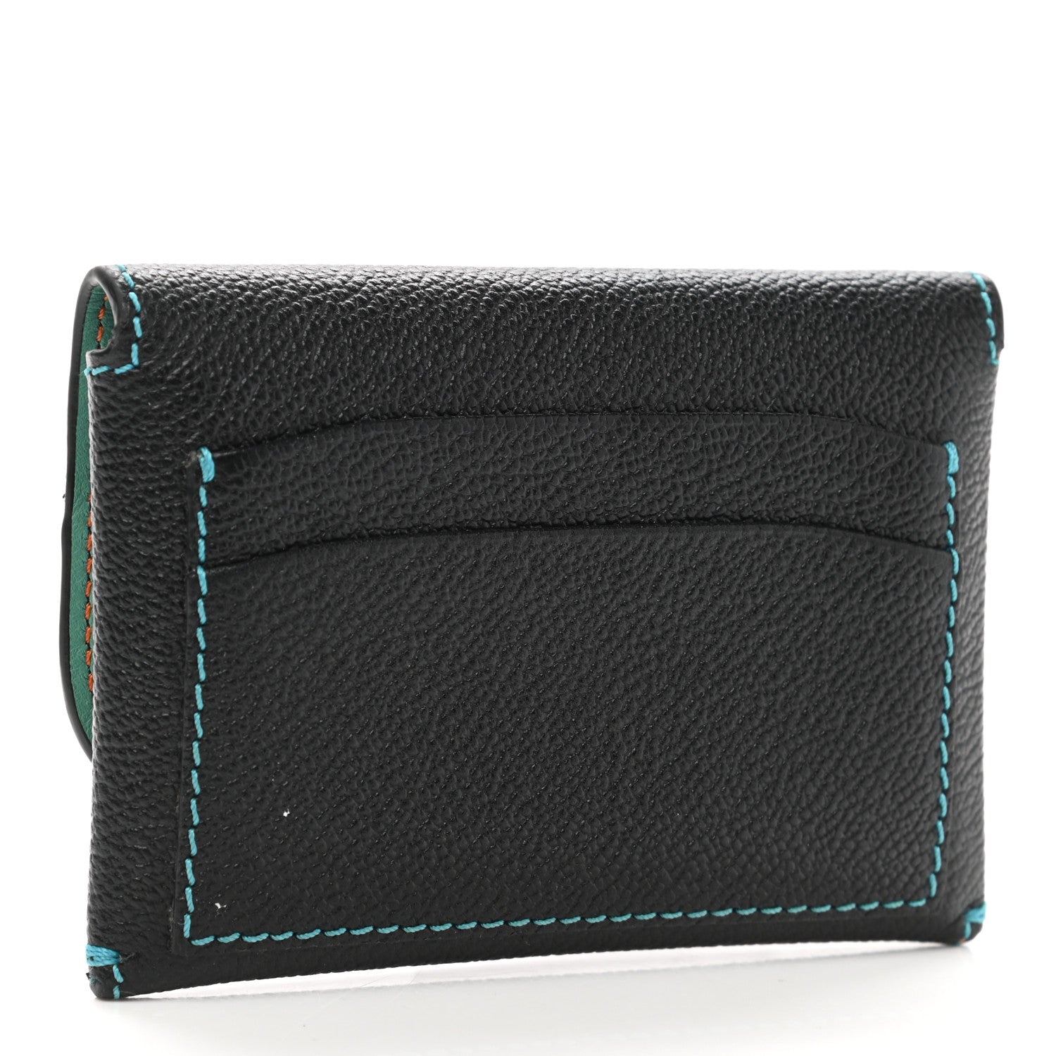 Burberry Soft Grain Calfskin Haymarket Check Mayfield Card Case Black 4 of 7