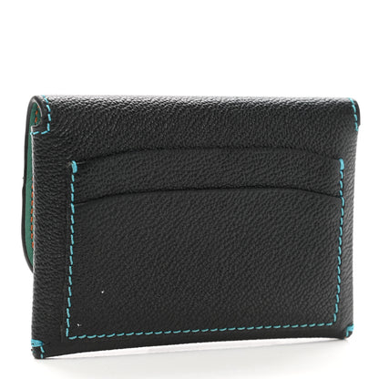Burberry Soft Grain Calfskin Haymarket Check Mayfield Card Case Black 4 of 7