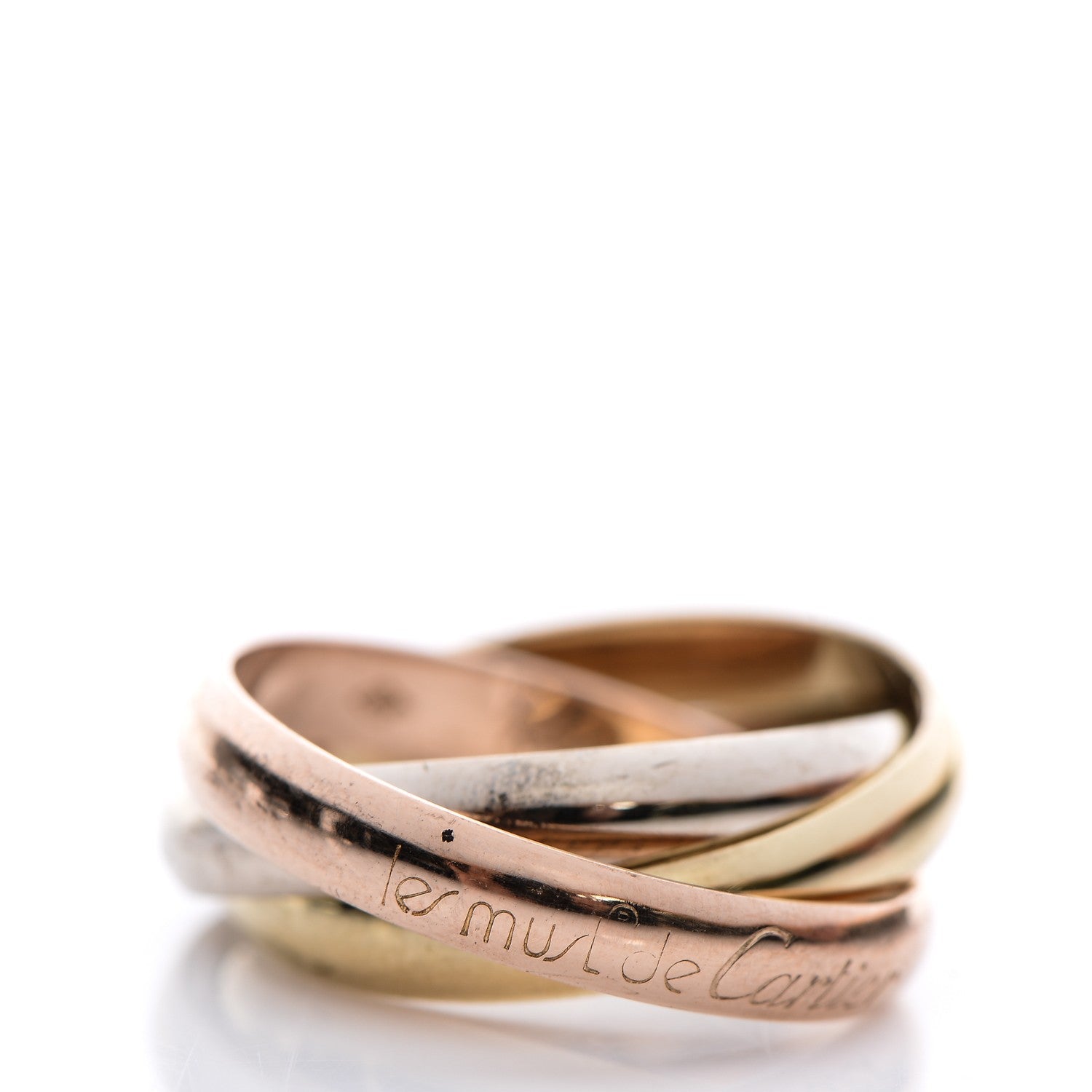 Cartier 18k Pink Yellow White Gold Les Must De Trinity Ring 56 7.50 4 of 6