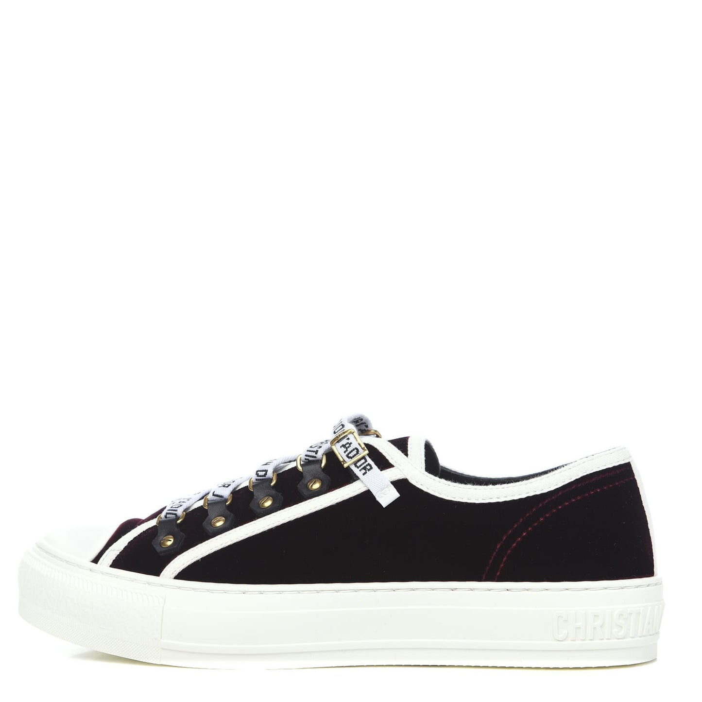 Velvet Walk'N'Dior Low Top Sneakers 39.5 Deep Amaranth