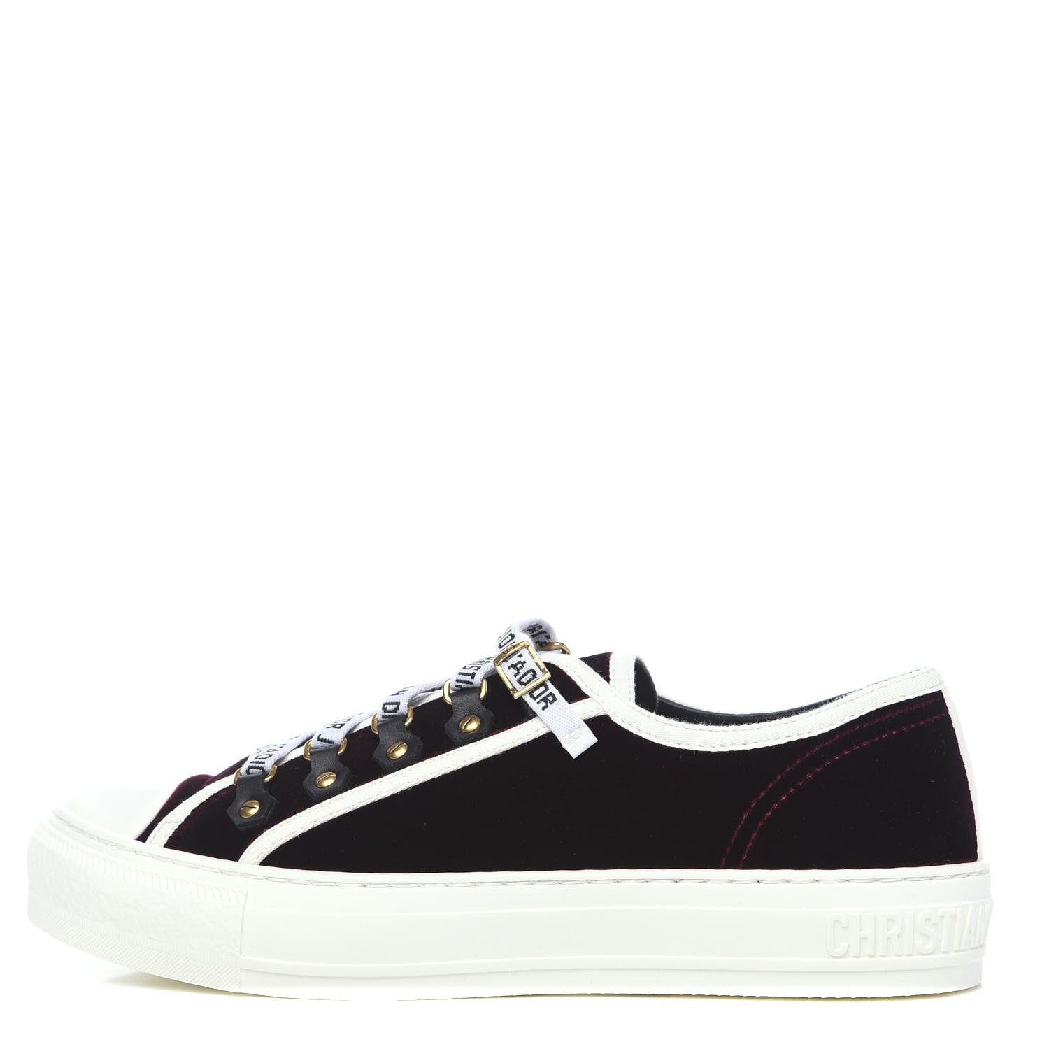 Christian Dior Velvet Walk'N'Dior Low Top Sneakers 39.5 Deep Amaranth 1 of 8