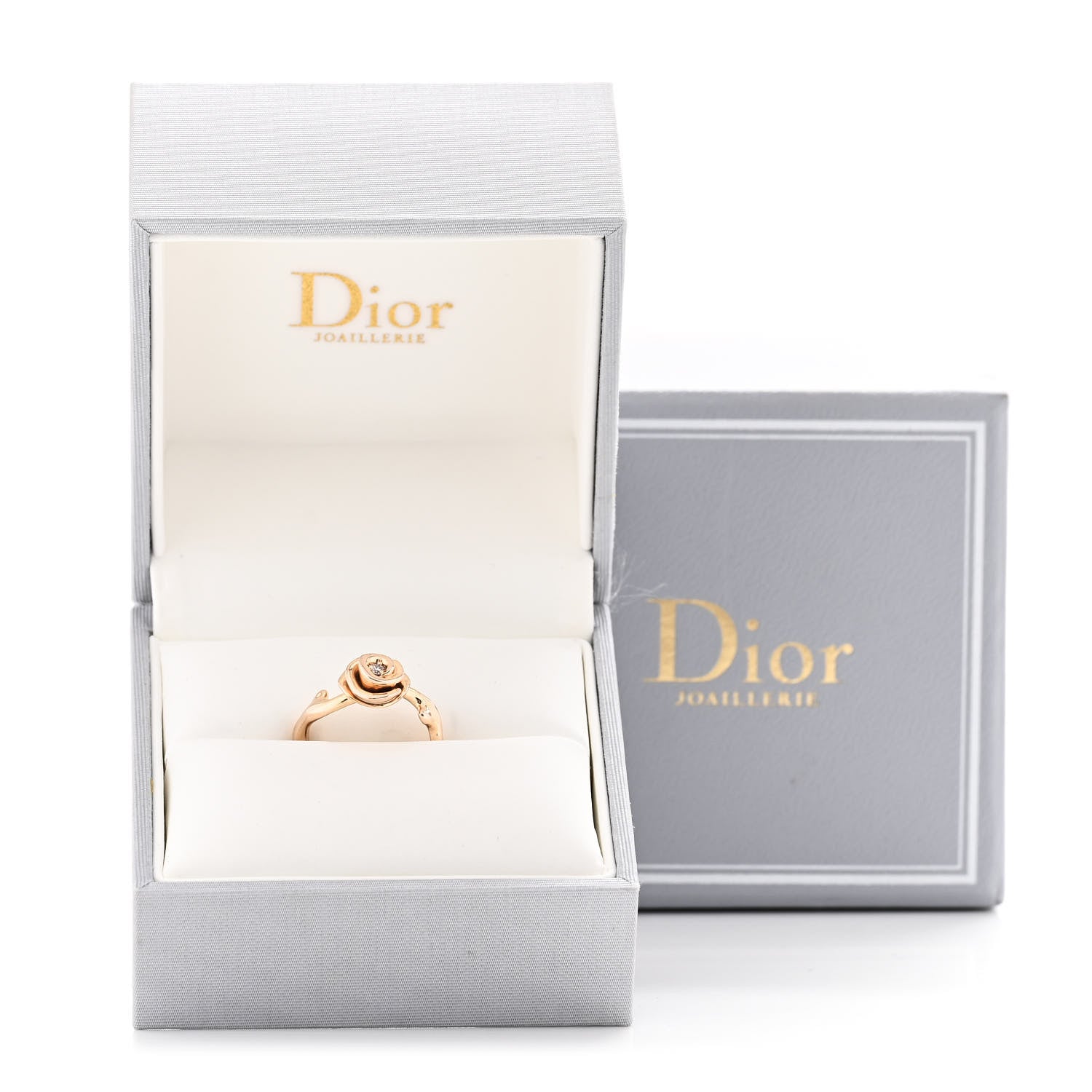 Christian Dior 18K Rose Gold Diamond Small Rose Couture Ring  51 5.75 5 of 5