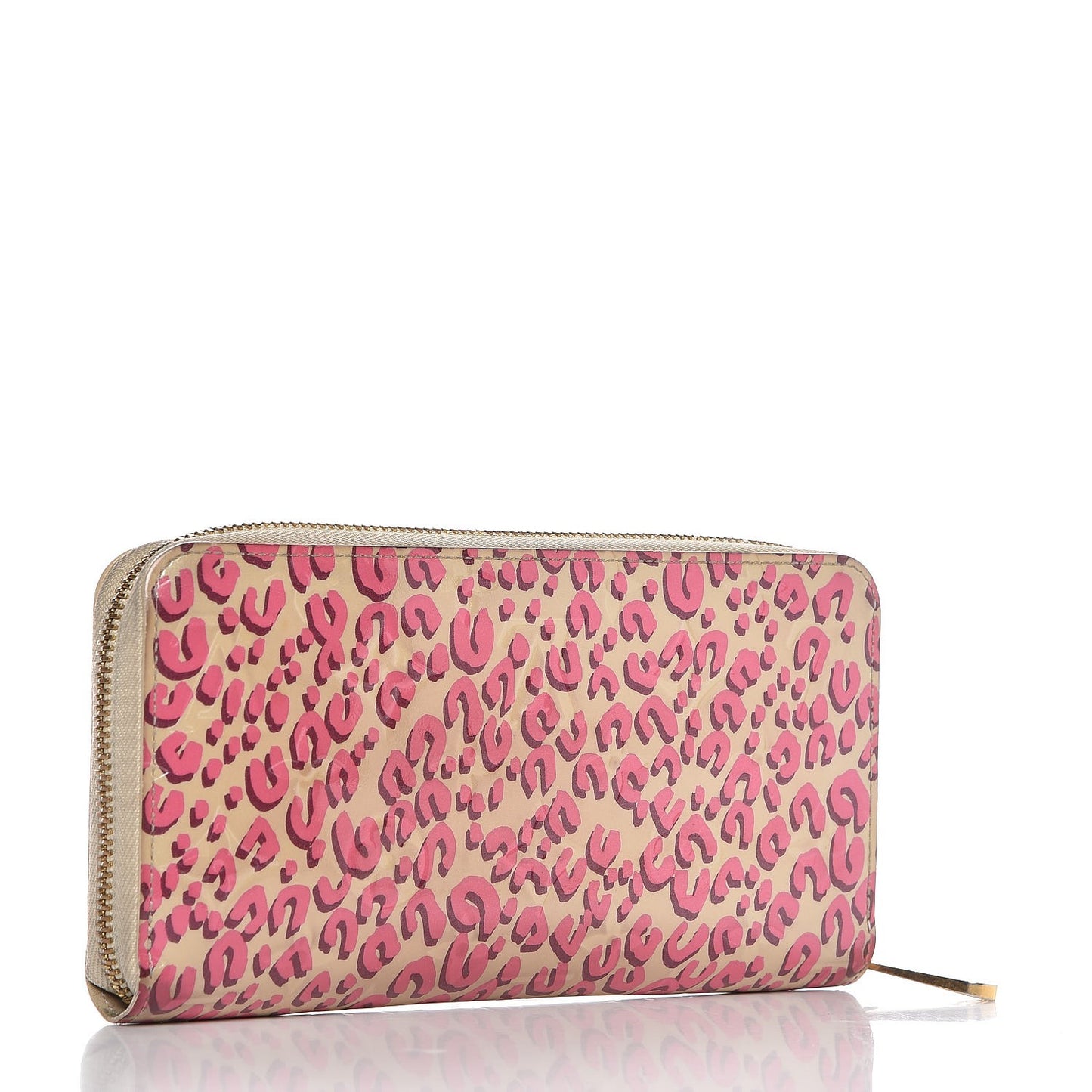 Vernis Leopard Zippy Wallet Blanc Corail