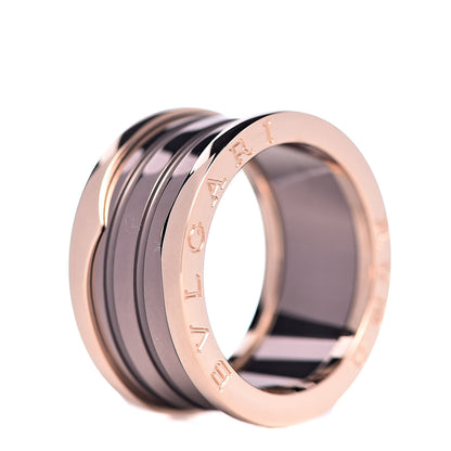 Bulgari 18K Rose Gold Bronze Cermet Roma B.Zero1 Four-Band Ring 58 8.25 4 of 7