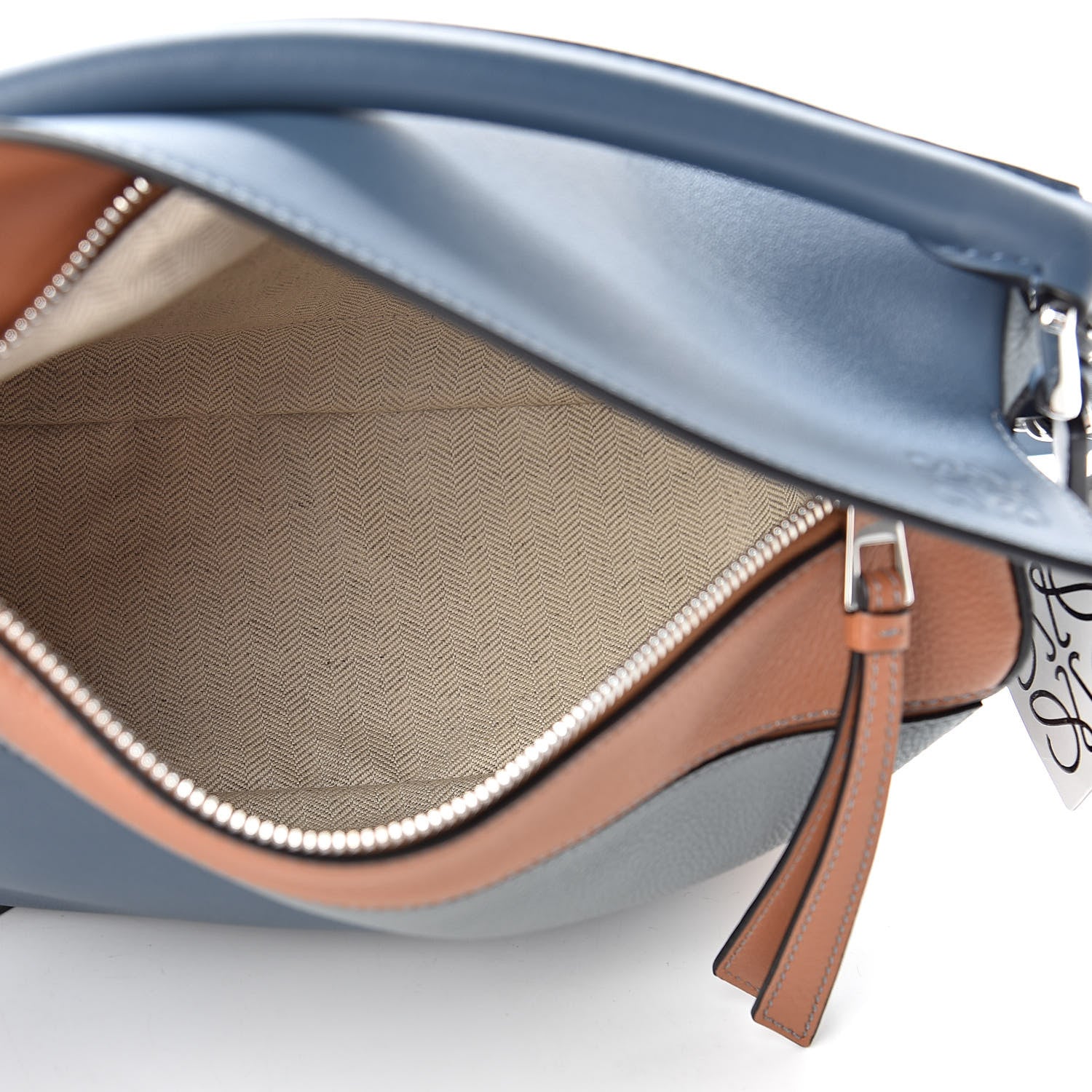Loewe Calfskin Small Puzzle Bag Stone Blue Indigo Tan 5 of 9