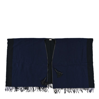Hermes Wool Cashmere Alamo Poncho Blue Black 1 of 3