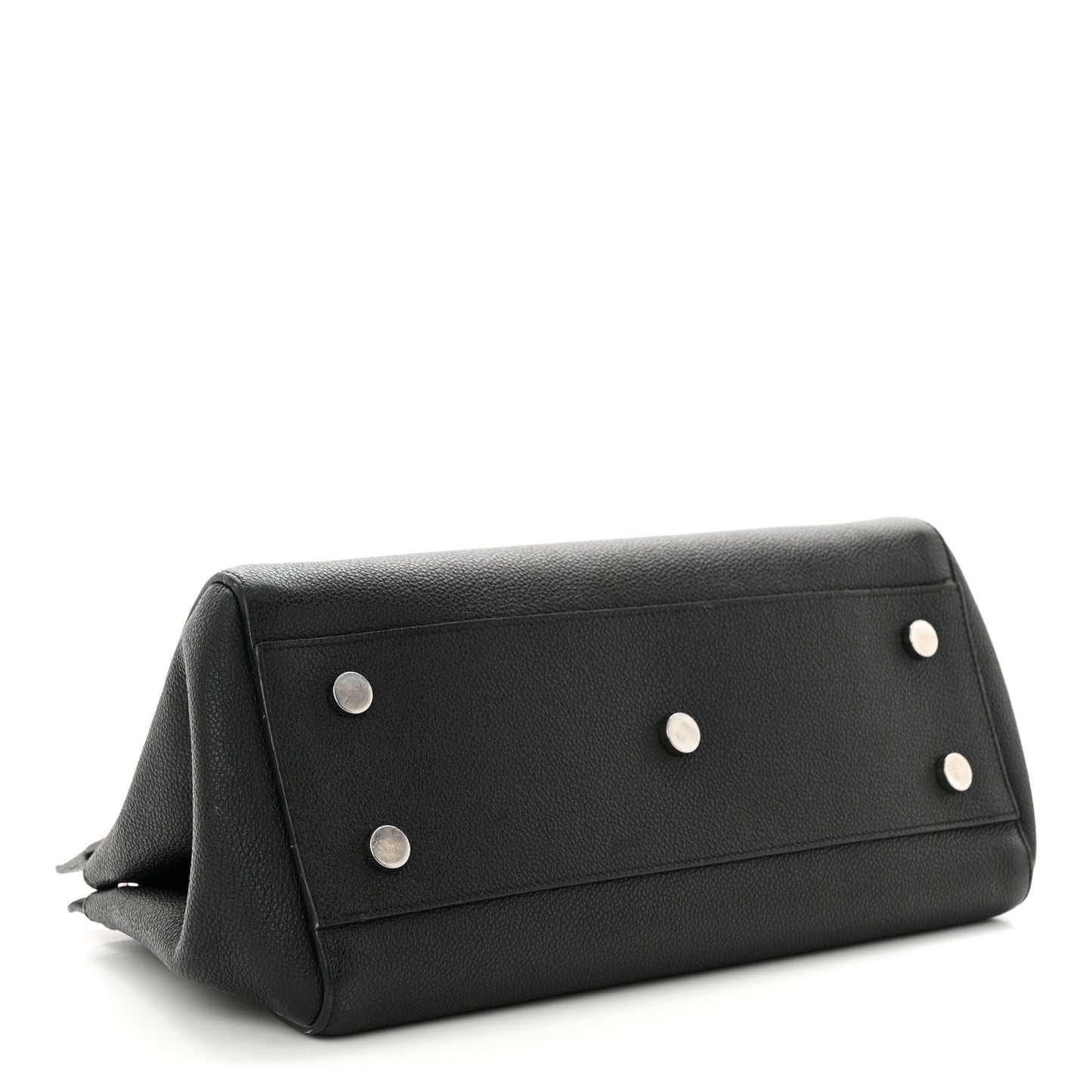 Grained Calfskin Small Cabas Rive Gauche Black
