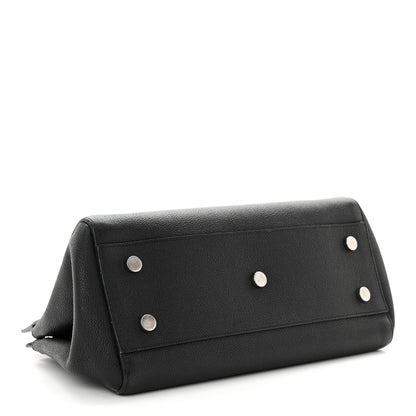 Saint Laurent Grained Calfskin Small Cabas Rive Gauche Black 4 of 22