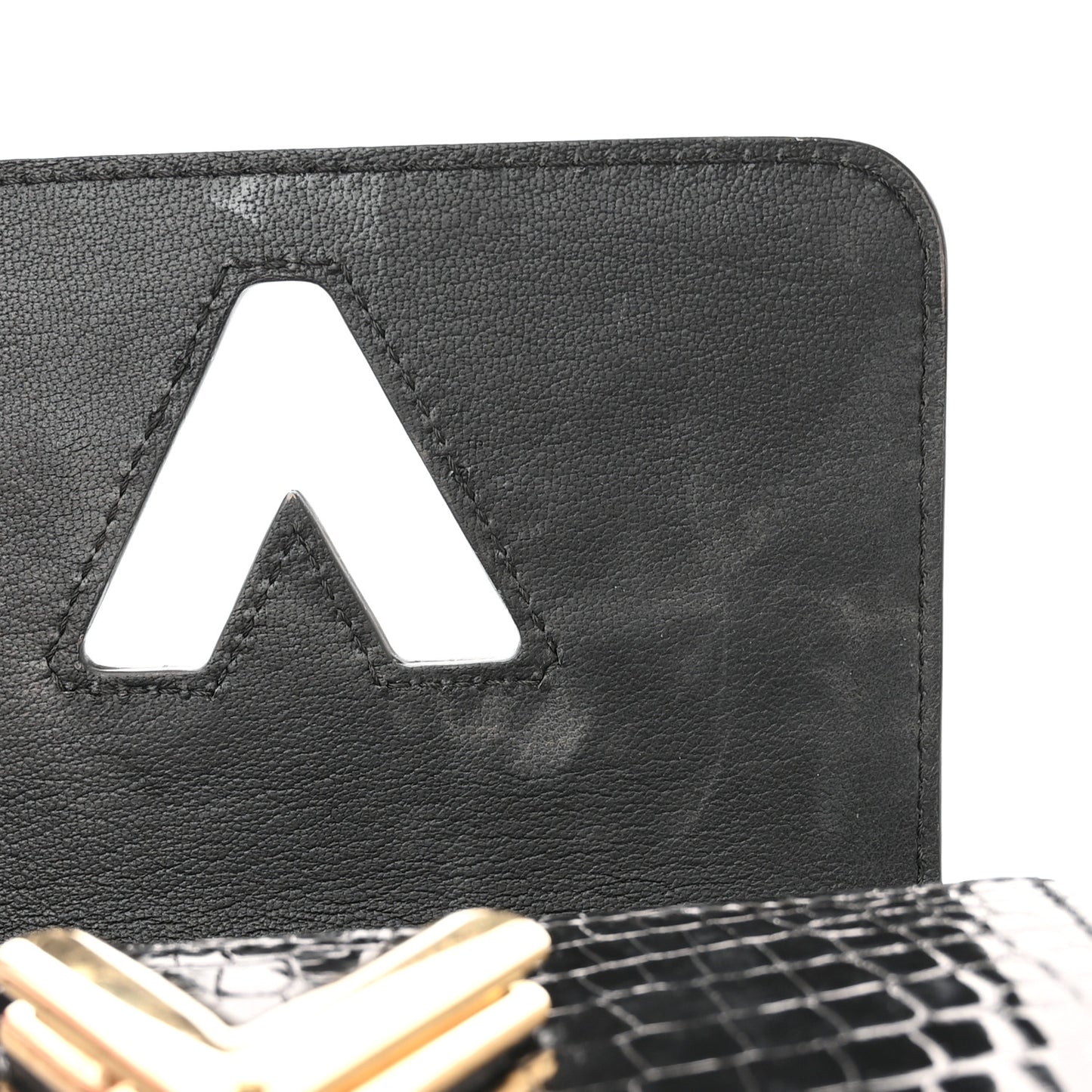 Crocodile Twist Mini Shoulder Bag Black