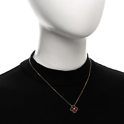 Van Cleef & Arpels 18K Rose Gold Diamond Bulls Eye Vintage Alhambra Pendant Necklace 2 of 5