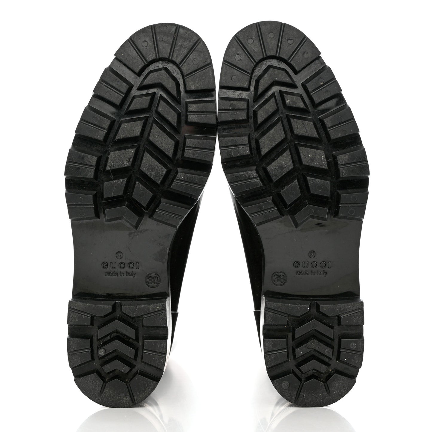 Rubber Monogram Rain Boots 36 Black