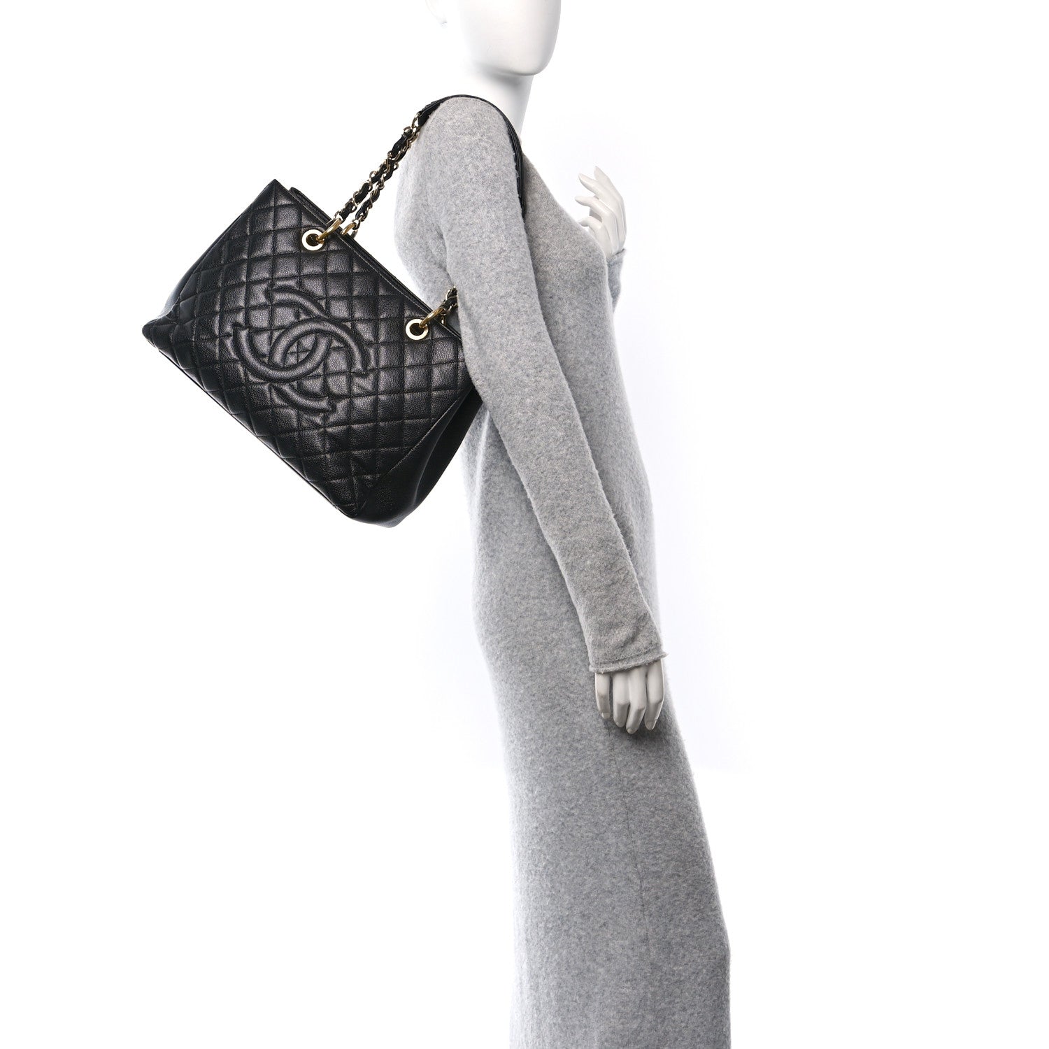 Chanel Caviar Quilted Grand Shopping Tote GST Black 2 of 10