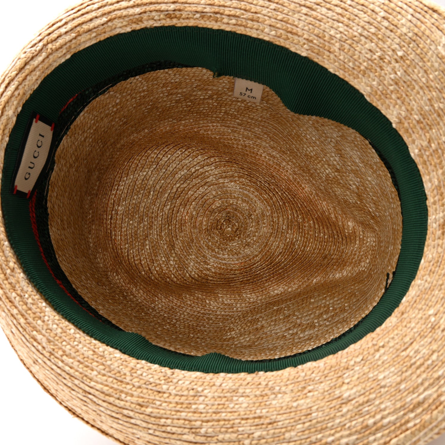 Gucci Abaca Straw Web Fedora Hat M 7 of 11