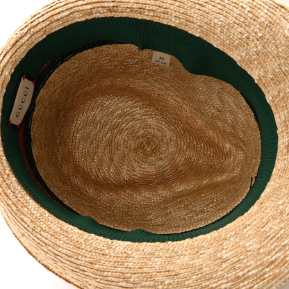 Gucci Abaca Straw Web Fedora Hat M 7 of 11