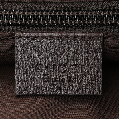 Gucci Monogram Web Medium Half Moon Hobo Dark Brown 6 of 10