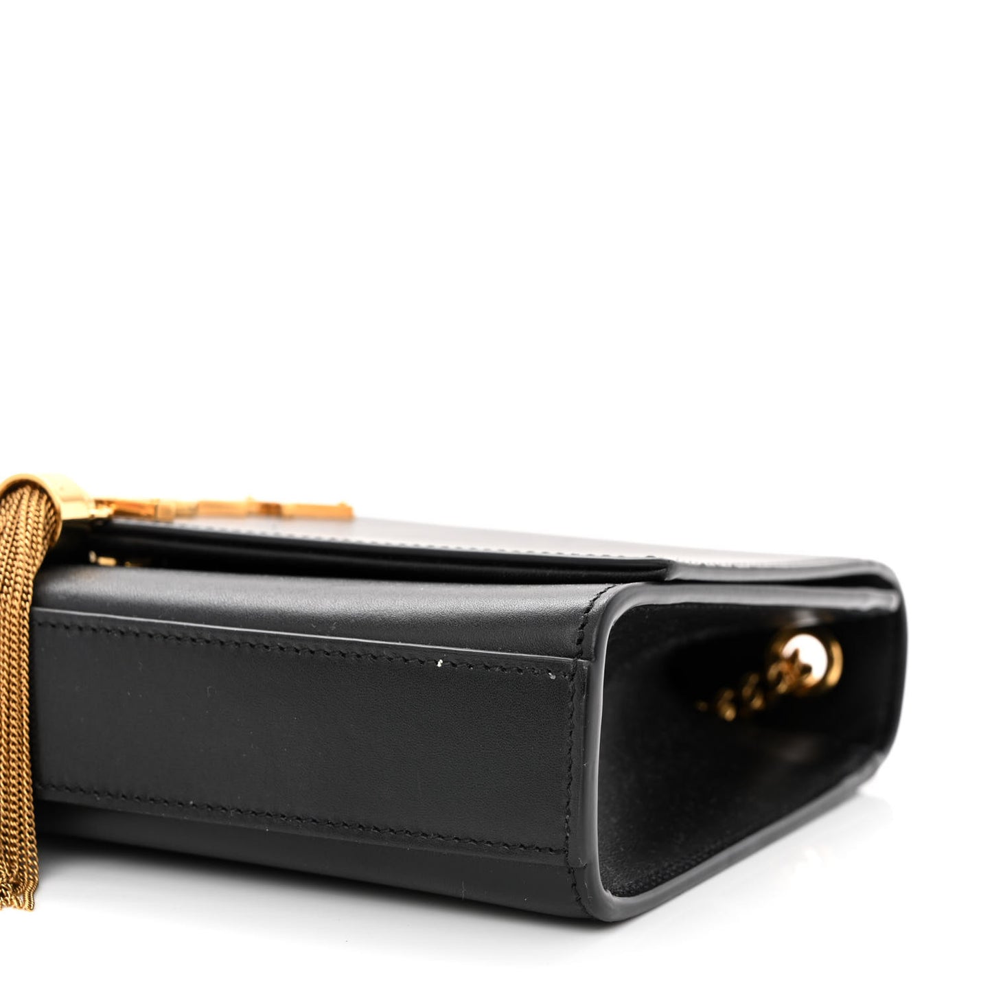 Smooth Calfskin Medium Classic Monogram Kate Tassel Satchel Black