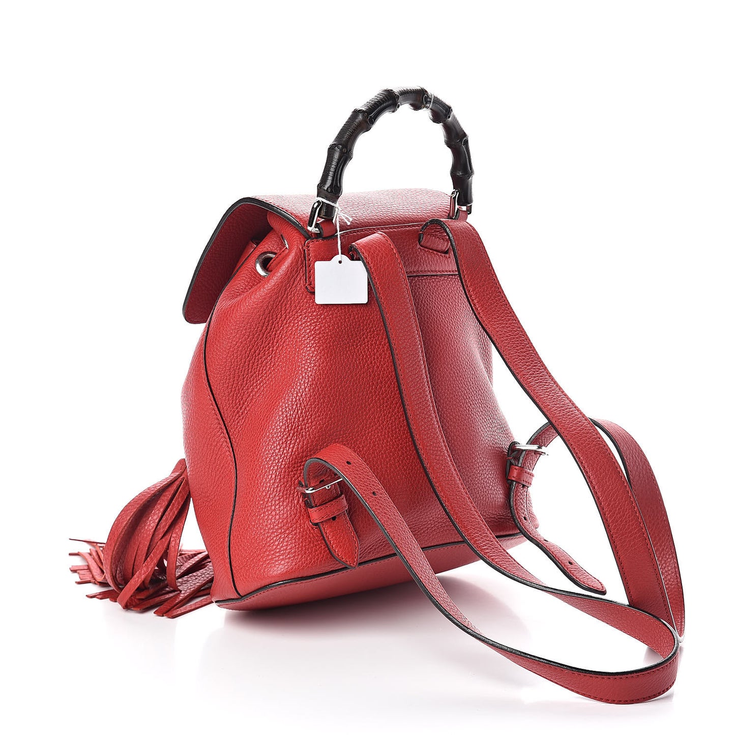 Calfskin Small Bamboo Backpack Red