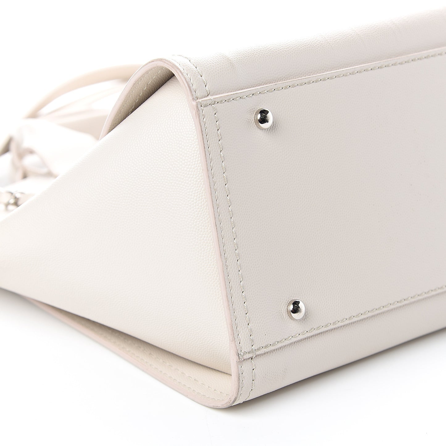Caviar Small Studded Deauville Tote Ivory