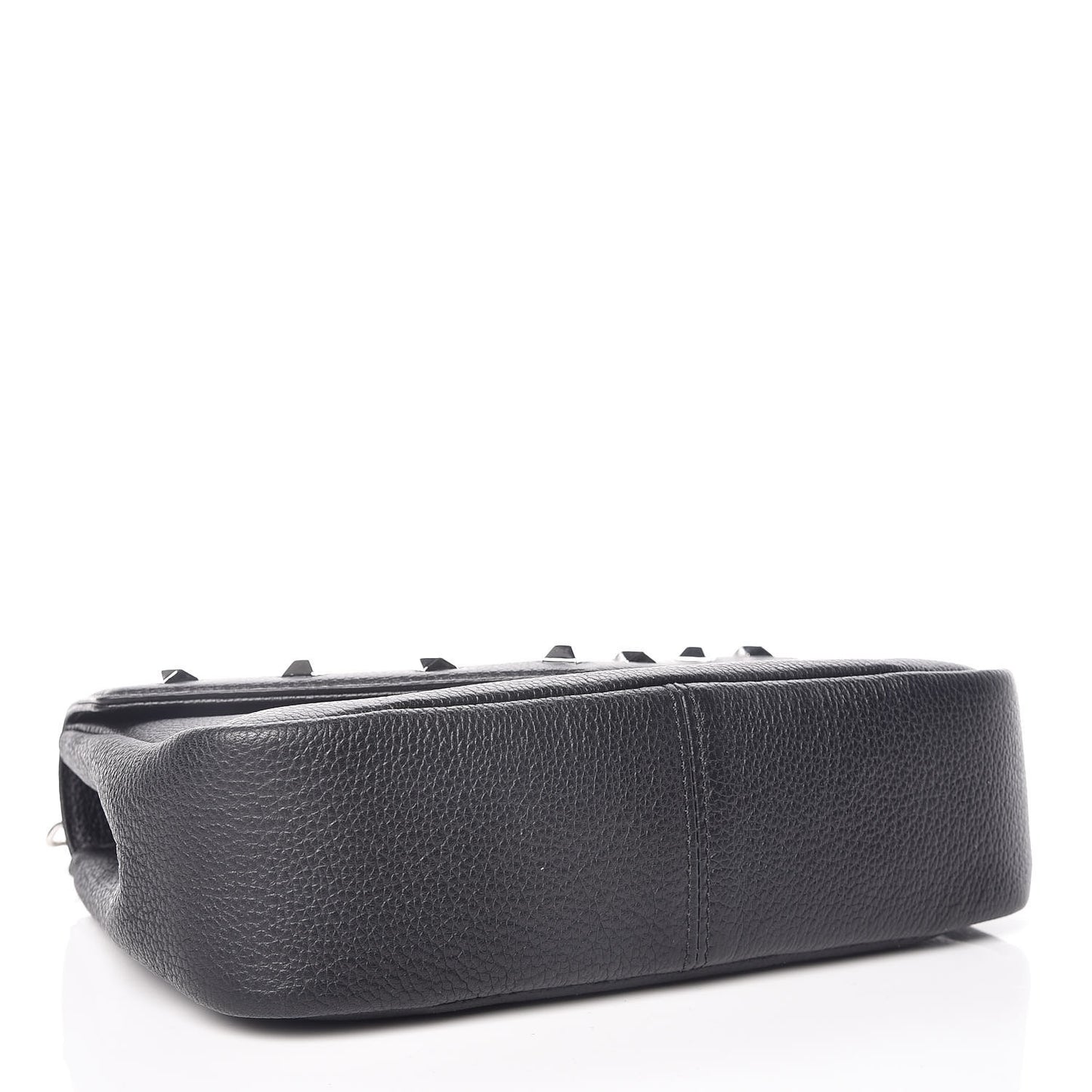 Metallic Grained Calfskin Studded Mini Catherine Crossbody Bag Black