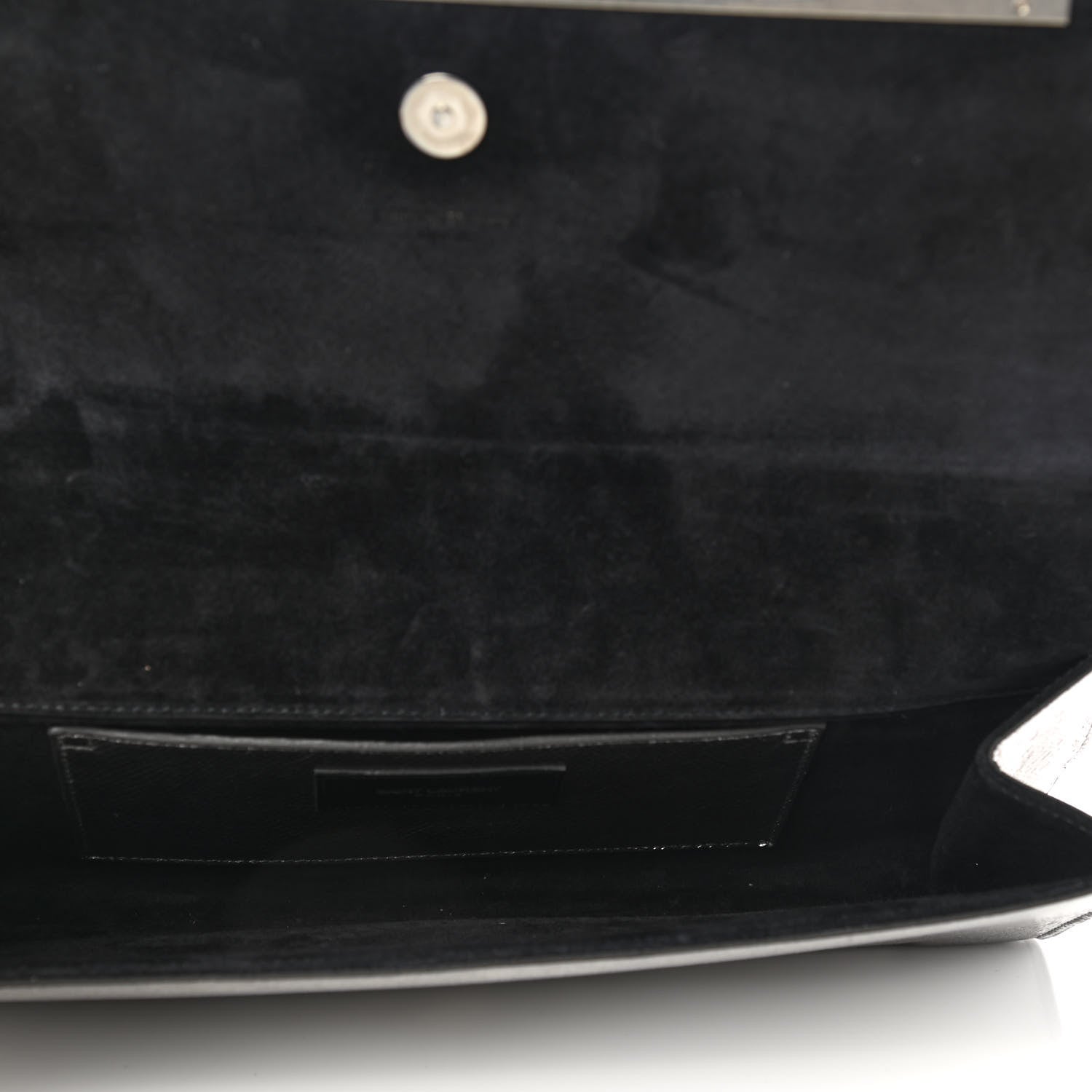 Saint Laurent Metallic Calfskin Lizard Printed Lutetia Flap Clutch Silver 5 of 9