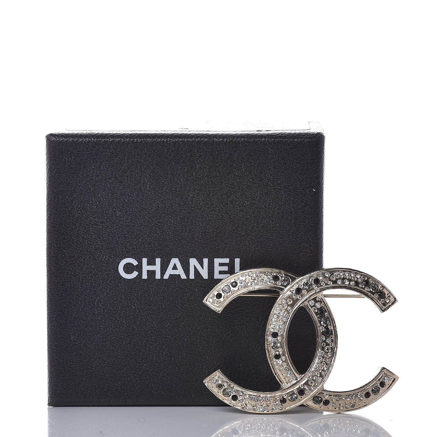 Chanel Crystal CC Brooch Light Gold 5 of 5