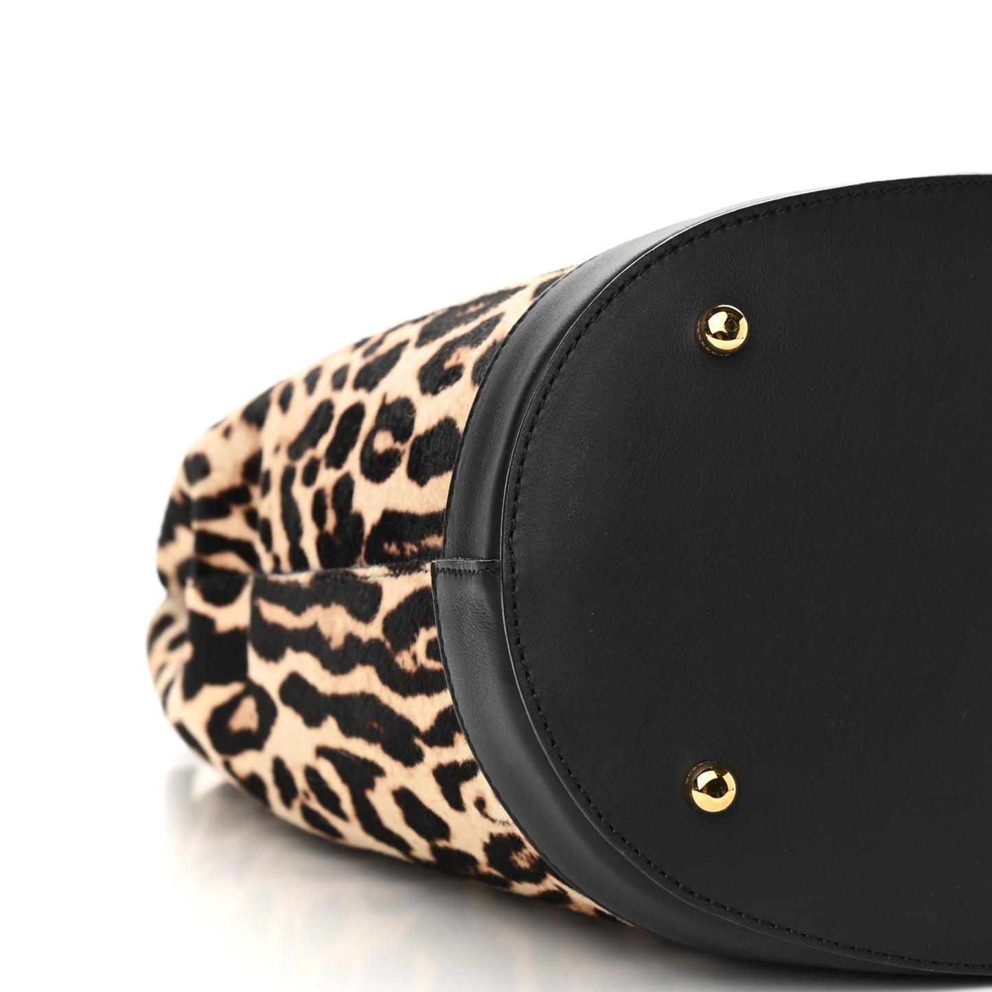 Prorsum Calf Hair Leopard Print The Bucket Bag Black