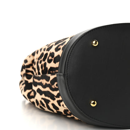 Burberry Prorsum Calf Hair Leopard Print The Bucket Bag Black 7 of 9