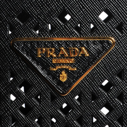 Prada Saffiano Perforated Tote Black 9 of 9
