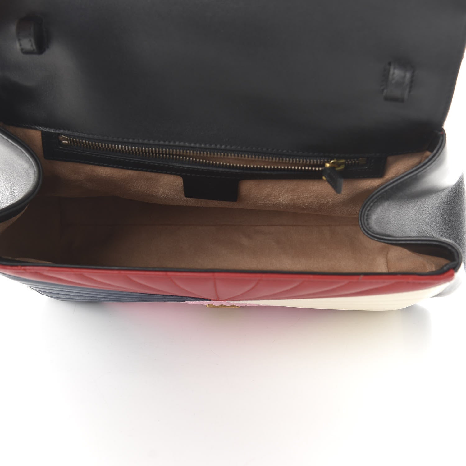 Gucci Calfskin Bamboo Trapuntata Queen Margaret Top Handle Bag Blue Agata Hibiscus Red Mystic White Sugar Pink 6 of 11