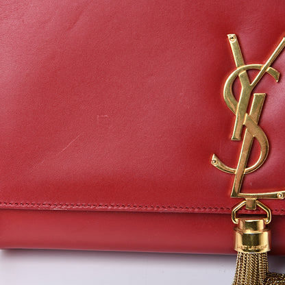 Saint Laurent Smooth Calfskin Medium Classic Monogram Kate Tassel Satchel Lipstick Red 14 of 19