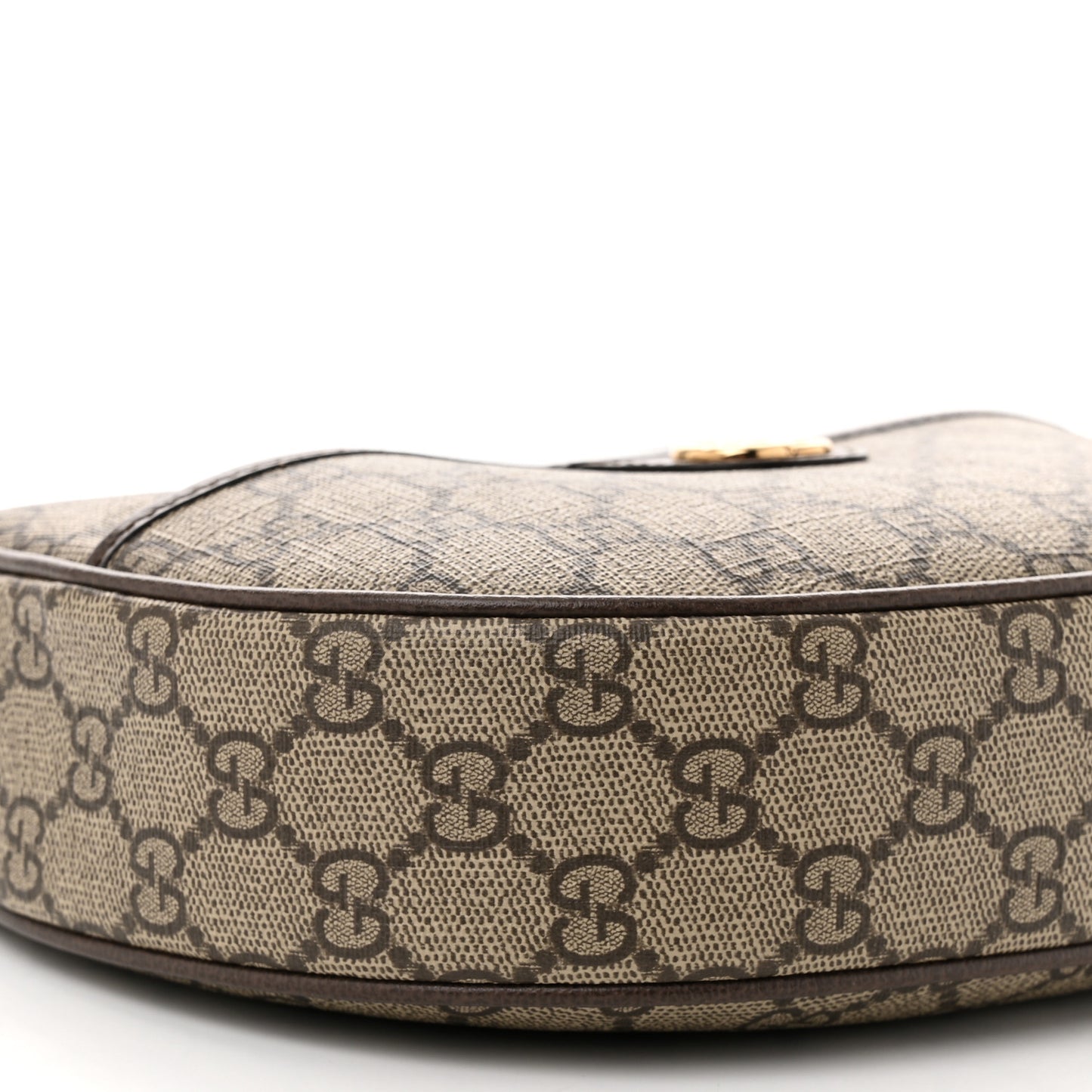 GG Supreme Monogram Textured Dollar Calfskin Small Ophidia Shoulder Bag Beige Ebony New Acero
