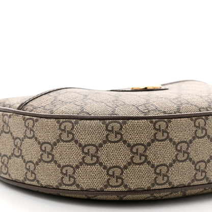 Gucci GG Supreme Monogram Textured Dollar Calfskin Small Ophidia Shoulder Bag Beige Ebony New Acero 9 of 11