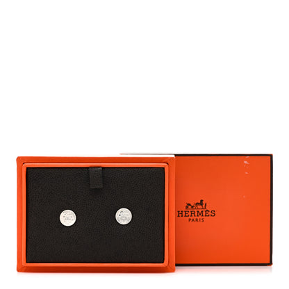 Hermes Sterling Silver TPM Ex-Libris Earrings 5 of 5