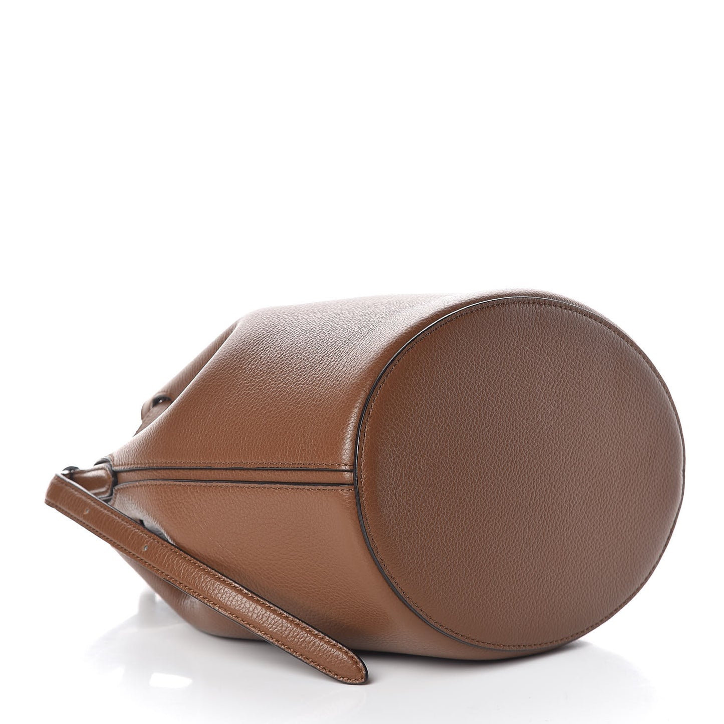 Small Classic Grain Calfskin Small Abbey Bucket Bag Oak