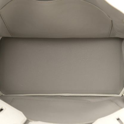 Hermes Taurillon Clemence Lizard Club Birkin 35 Blanc Gris Perle Sanguine 5 of 16