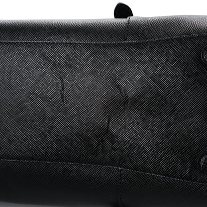 Prada Saffiano Pushlock Satchel Black 11 of 16