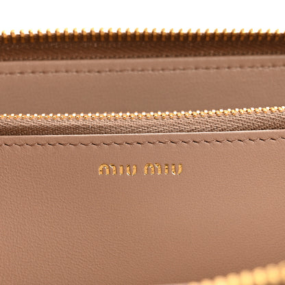 Miu Miu Matelasse Large Zip Around Wallet Cammeo 7 of 11