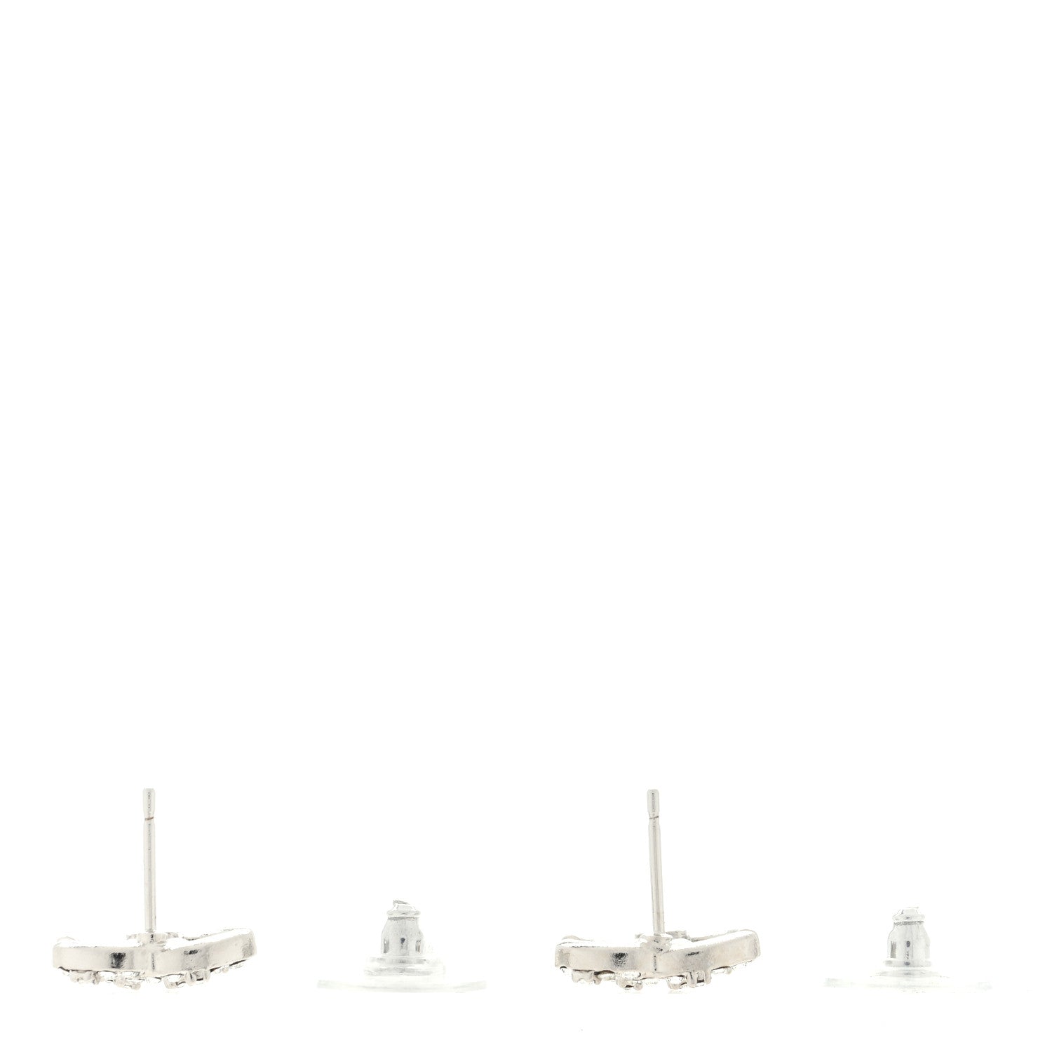 Chanel Crystal CC Earrings Silver 6 of 8