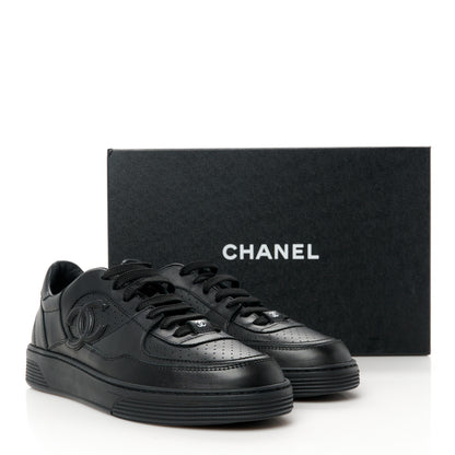 Chanel Calfskin CC Womens Sneakers 39 Black 9 of 9
