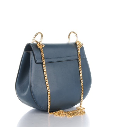 Chloe Suede Smooth Calfskin Drew Shoulder Bag Silver Blue 3 of 8