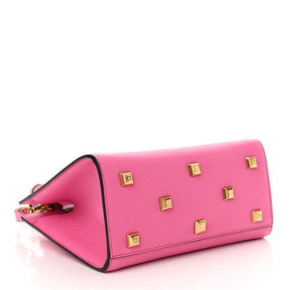 Salvatore Ferragamo Hammered Calfskin Small The Studio Box Bag Hot Pink 4 of 12