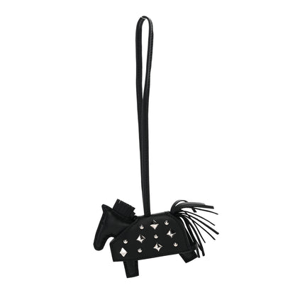 Hermes Milo Lambskin Studded Grigri Rodeo Robeo Rock Horse Bag Charm PM Black 1 of 5
