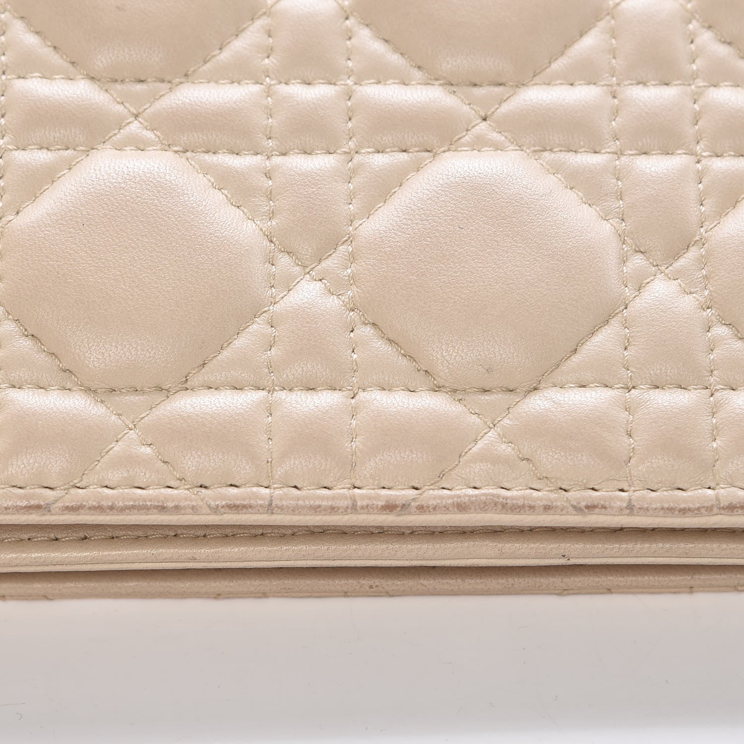 Christian Dior Lambskin Cannage Lady Dior Convertible Clutch Ivory 16 of 16