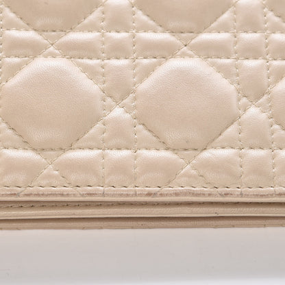 Christian Dior Lambskin Cannage Lady Dior Convertible Clutch Ivory 16 of 16