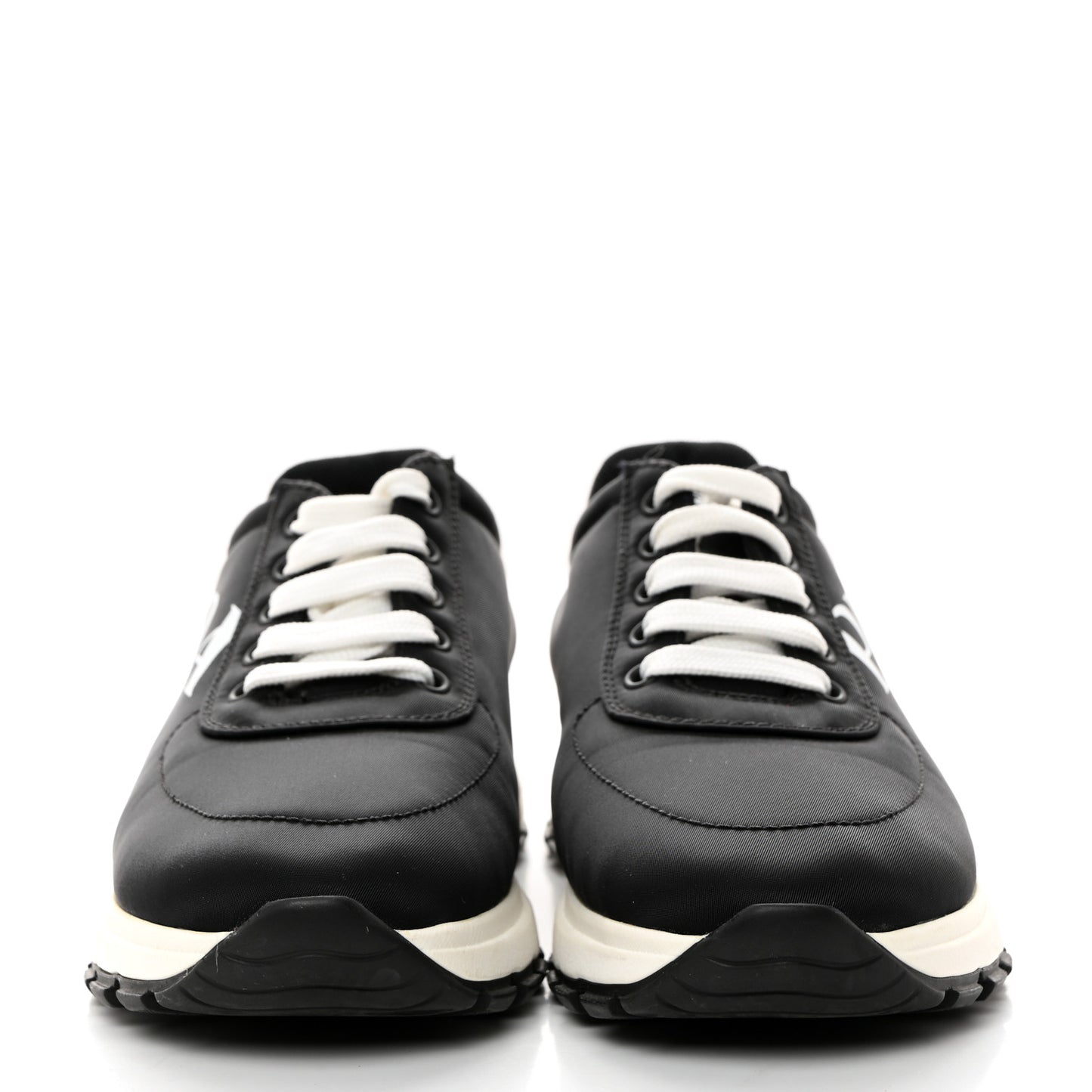 Nylon Gabardine Logo Sneakers 38 Black