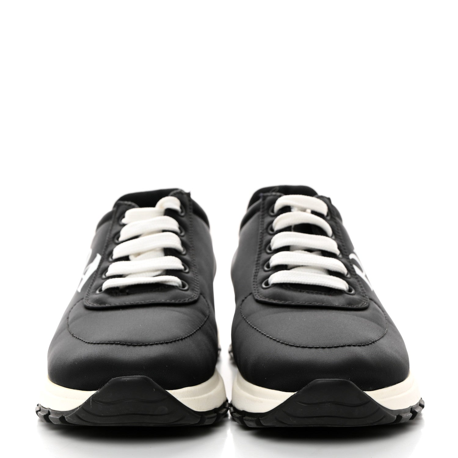 Prada Nylon Gabardine Logo Sneakers 38 Black 2 of 9