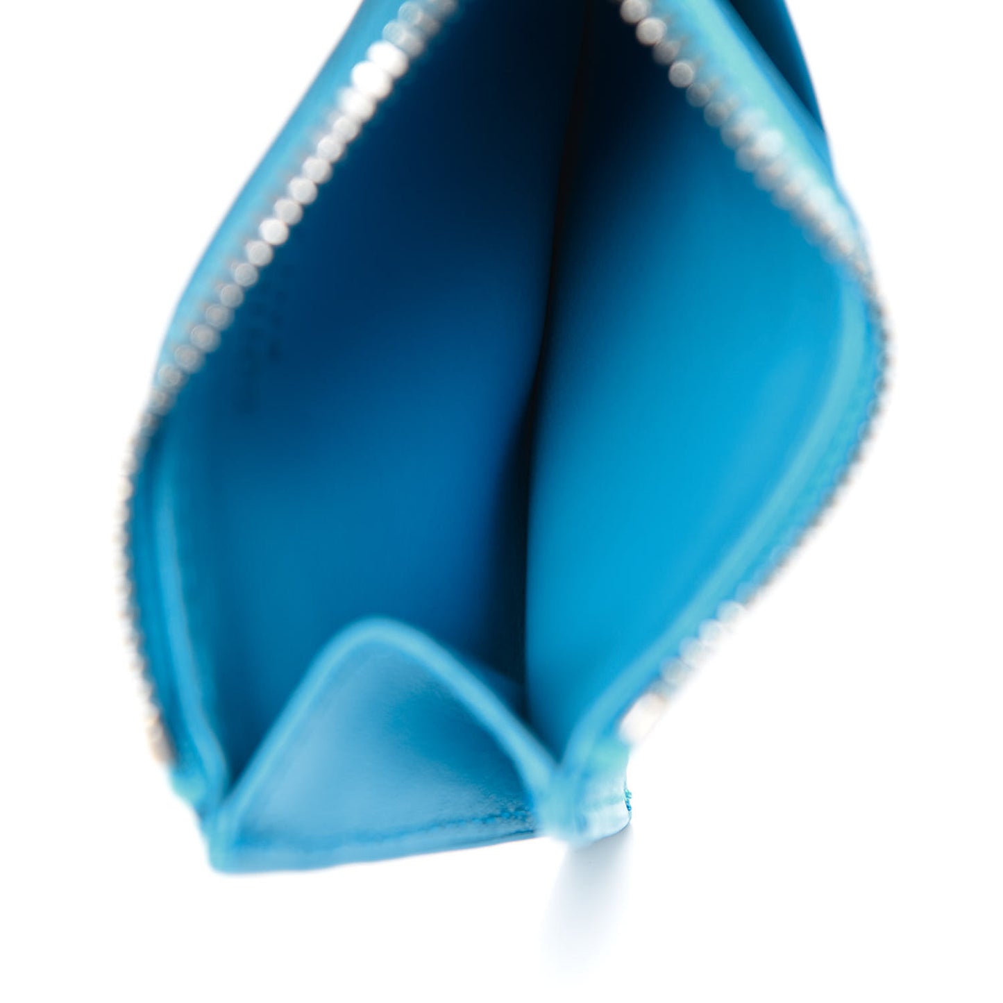 Nappa Intrecciato Zip Card Case Teal